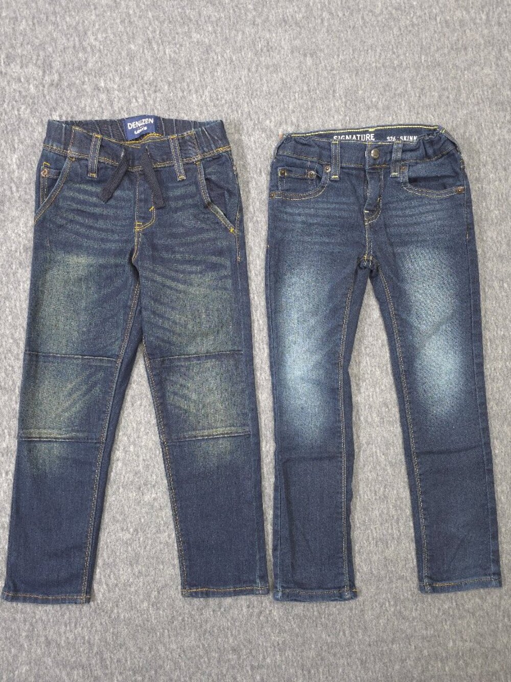 Levi's Boys Jeans Lot 2 Size 6 7 Denizen Signature Skinny Pull On Stretch